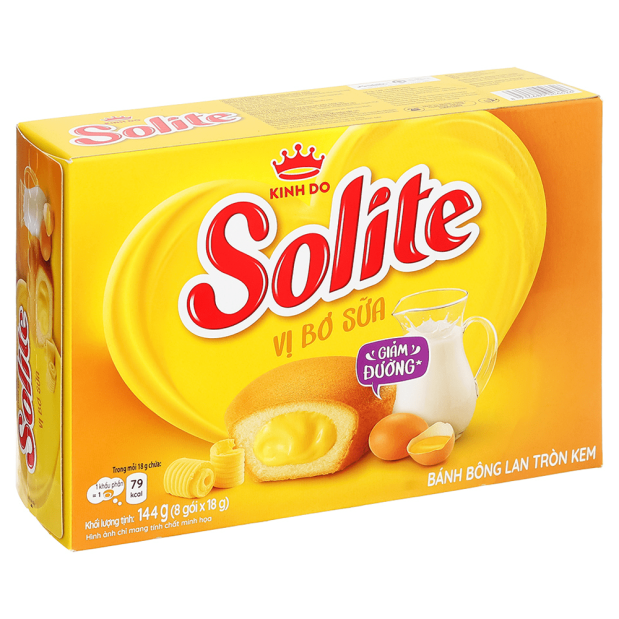 Solite Round Sponge Cake Milk & Butter Flavor 144g