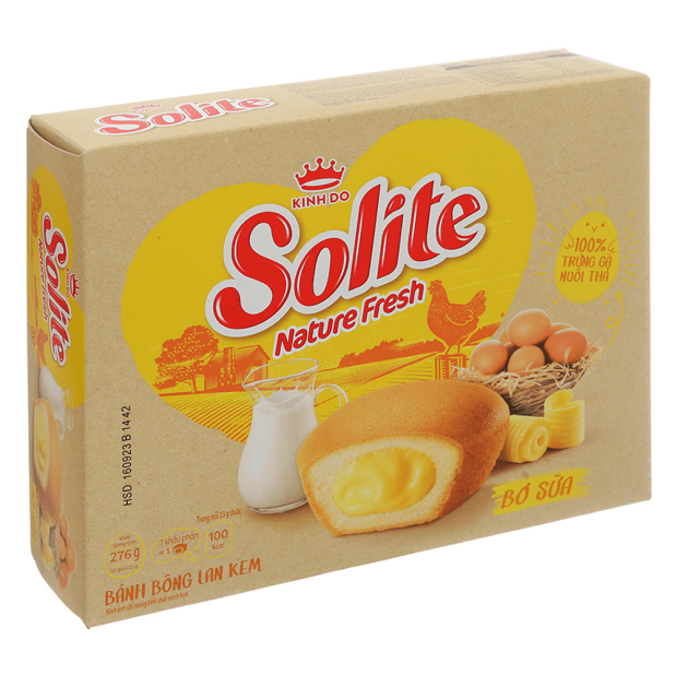 Solite Round Sponge Cake Milk & Butter Flavor 276g