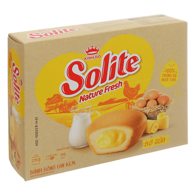 Bánh Bông Lan Tròn Solite Vị Bơ Sữa 276g