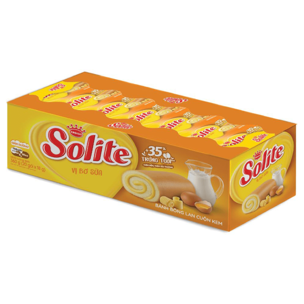 Solite Roll Sponge Cake Milk & Butter Flavor 360g