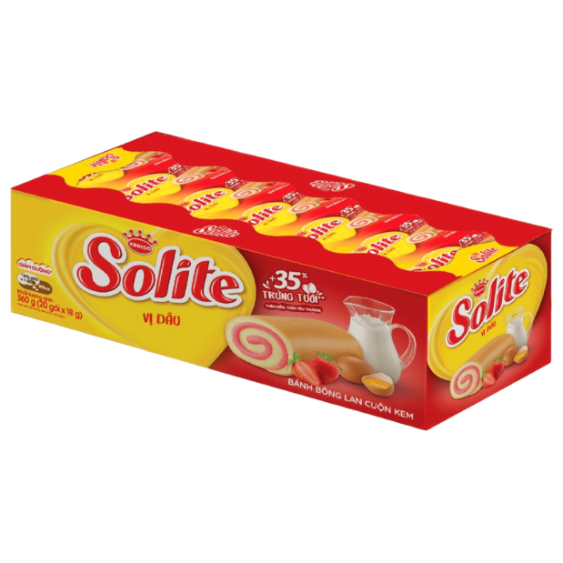 Solite Roll Sponge Cake Strawberry Flavor 360g