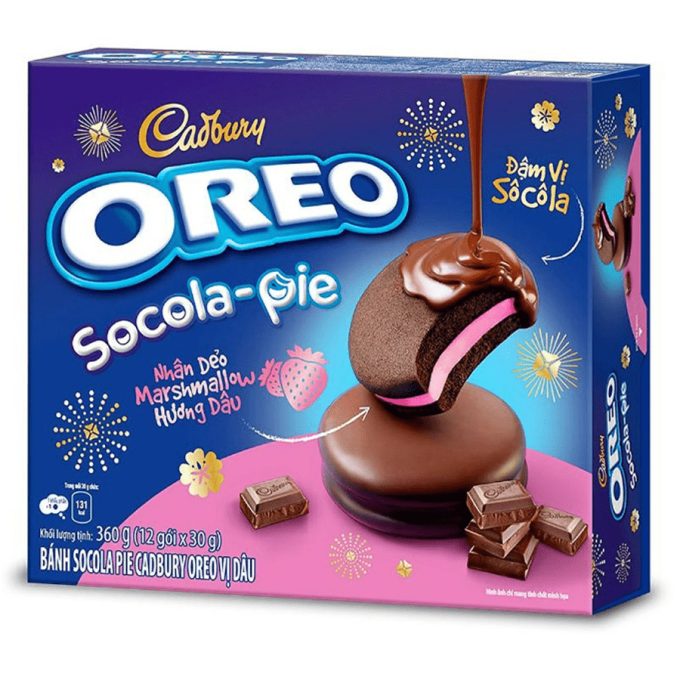 Cadbury Oreo Socola Pie With Strawberry Flavored 360g