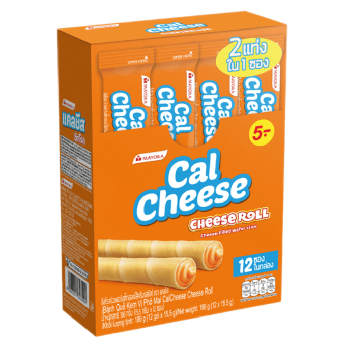 CalCheese Cheese Roll Cheese-Filled Wafer Stick 186g