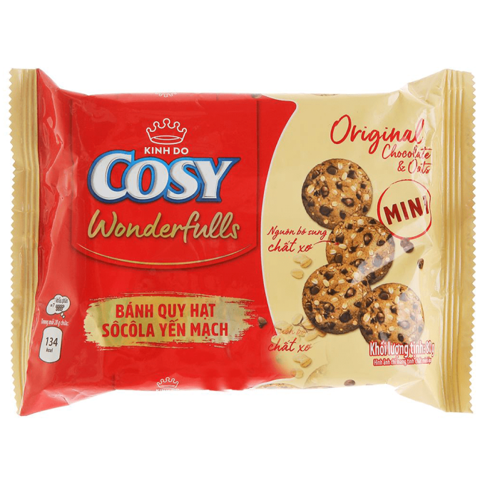 Bánh Quy Cosy WONDERFULLS Hạt Socola Yến Mạch Mini 80g