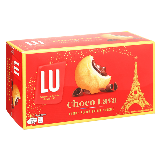 Lu Choco Lava Butter Cookies Filled Chocolate Cream 120g