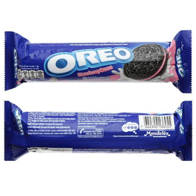 Oreo Chocolate Sandwich Cookies With Strawberry Flavored Cream 119.6g