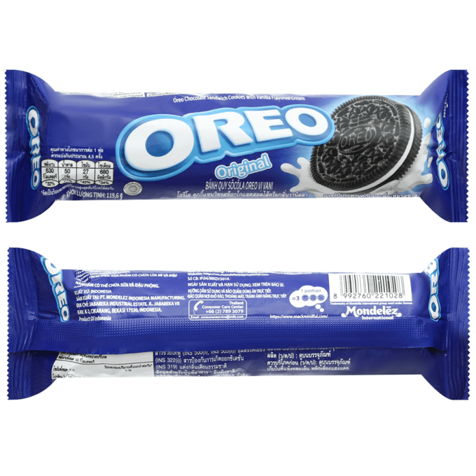 Oreo Chocolate Sandwich Cookies With Vanilla Flavored Cream 119.6g