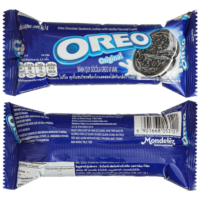 Oreo Chocolate Sandwich Cookies With Vanilla Flavored Cream 66.5g