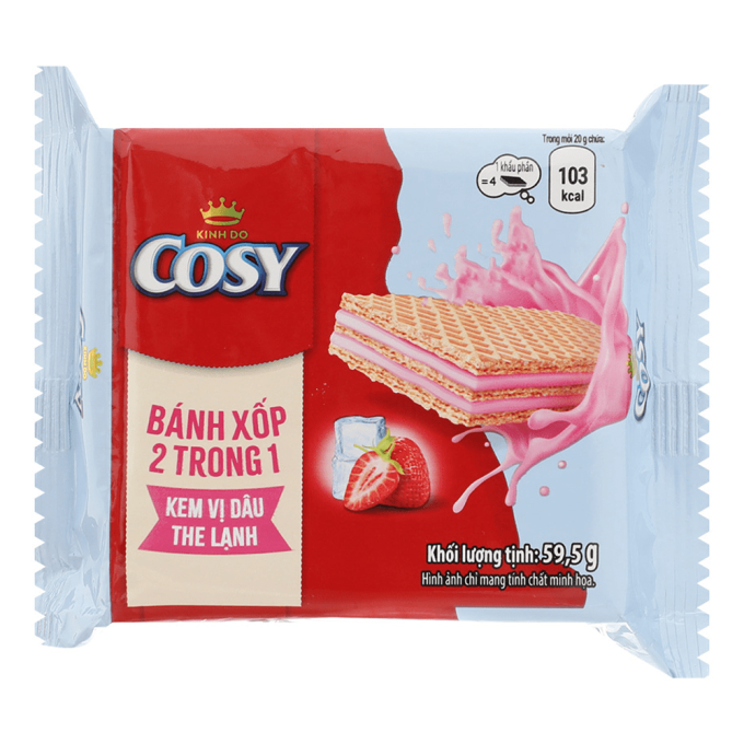 Bánh Xốp Cosy Dâu The Mát 59.5g