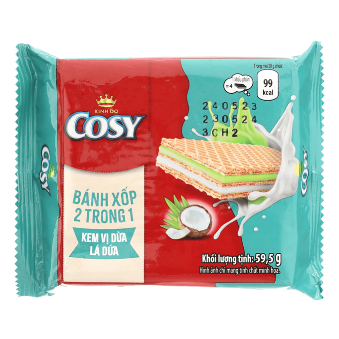 Bánh Xốp Cosy Dừa Lá Dứa 59.5g