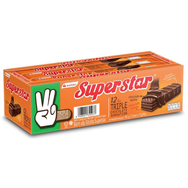 Superstar Wafer Coated And Filled With Chocolate Cream 192g