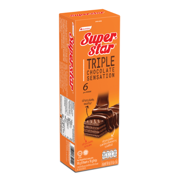 Superstar Wafer Coated And Filled With Chocolate Cream 96g