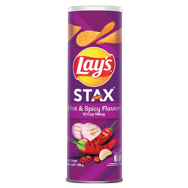 Lays Stax Hot & Spicy Flavored Potato Chips 100g