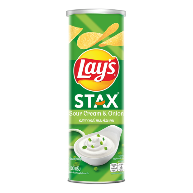 Lays Stax Sour Cream & Onion Flavored Potato Chips 100g