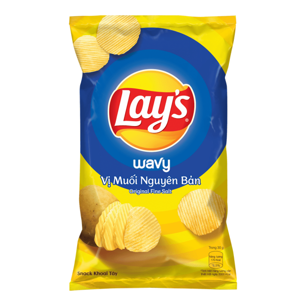 Lays Wavy Original Salt Flavored Potato Chips 56g