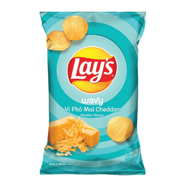 Lays Wavy Cheddar Cheese Flavored Potato Chips 90g