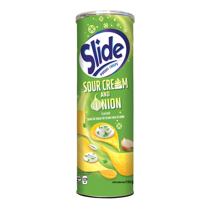 Slide Potato Chips Sour Cream & Onion Flavored 150g