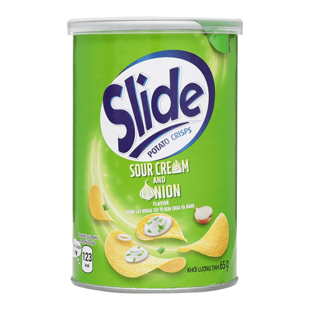 Slide Potato Chips Sour Cream & Onion Flavored 65g