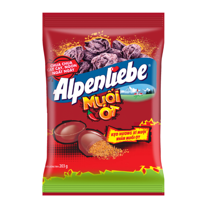 Alpenliebe Apricot Filled With Chilli Salt Hard Candy 203g