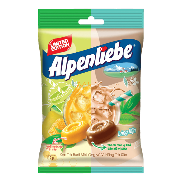 Alpenliebe Pomelo Honey Tea & Milk Tea Hard Candy 119g