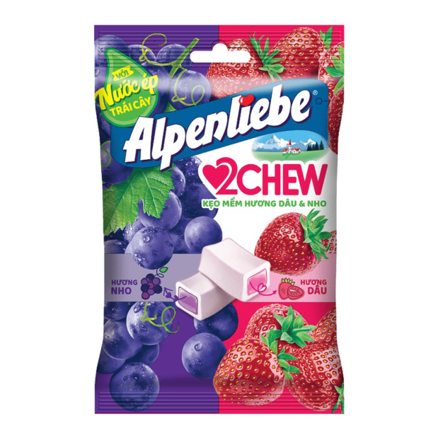 Alpenliebe Strawberry & Grape Chewy Candy 227.5g