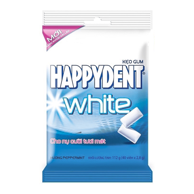 Happydent Non-sugar White Pepermint Chewing Gum 112g