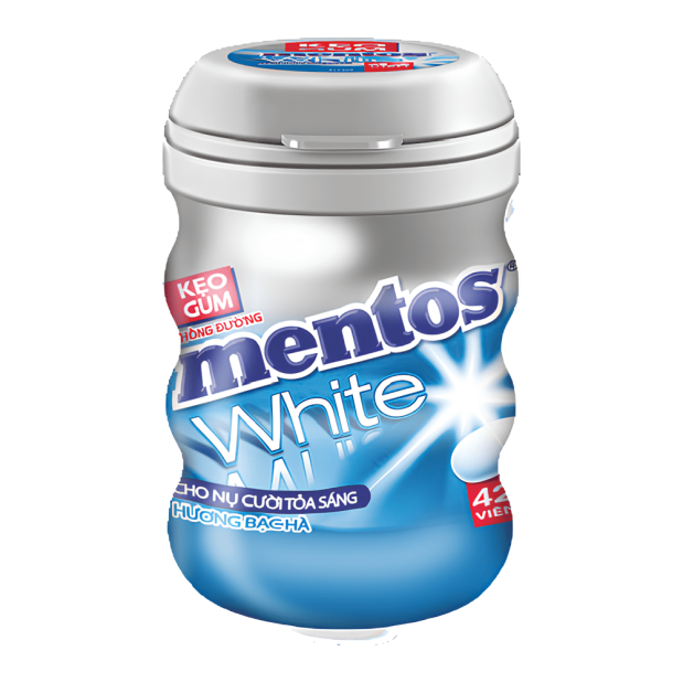 Mentos Non-sugar White Mint Chewing Gum 60g