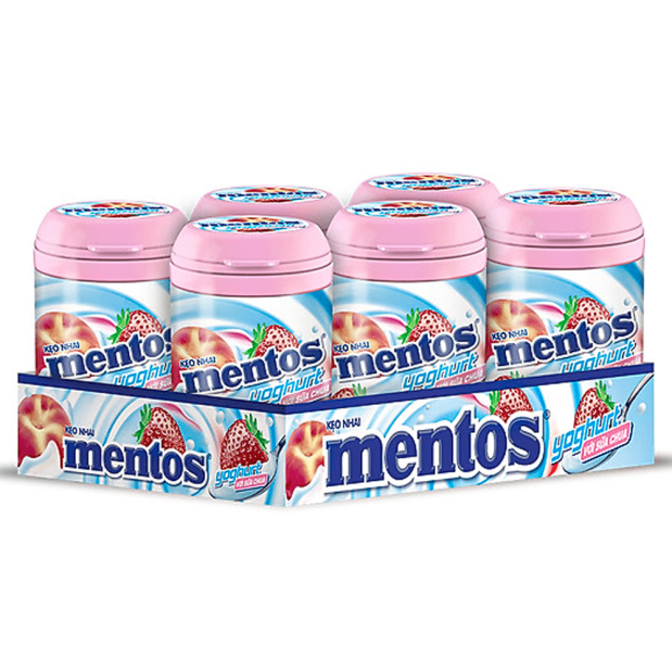 Mentos Yoghurt (Strawberry, Peach) Chewy Candy 90g