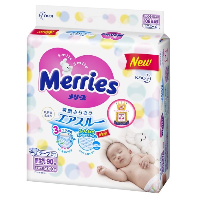 Merries Diapers Newborn (90 pieces)