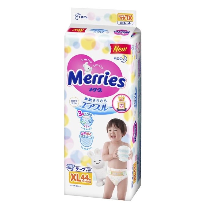 Merries Diapers Size XL (12~20kg, 44 pieces)