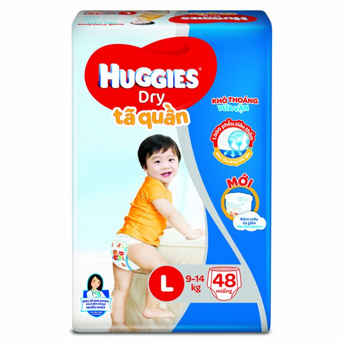 Huggies Dry Pant Diapers Size L (9-14kg) 48 Pieces