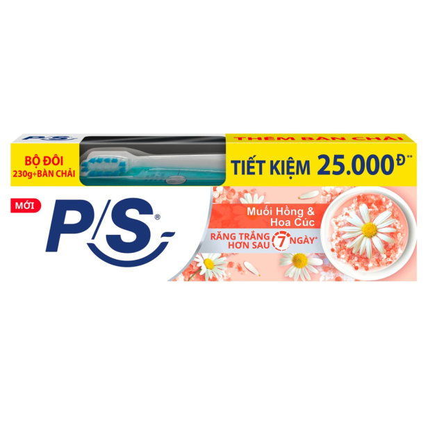 P/S Natural Pink Salt Daisy Toothpaste & P/S Toothbrush