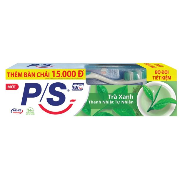 P/S Green Tea Toothpaste & P/S Clean Effective Toothbrush 180g