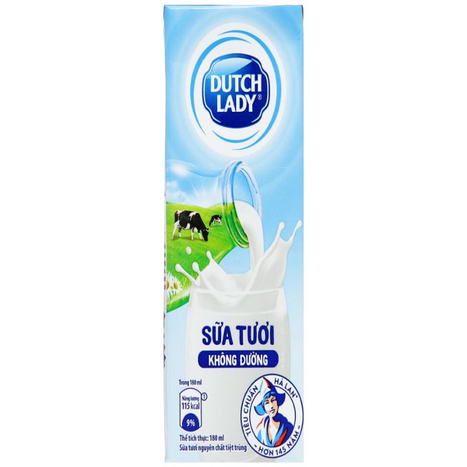 Dutch Lady unsweetened fresh milk 180ml