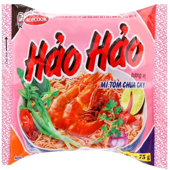 Hao Hao noodles with spicy shrimp