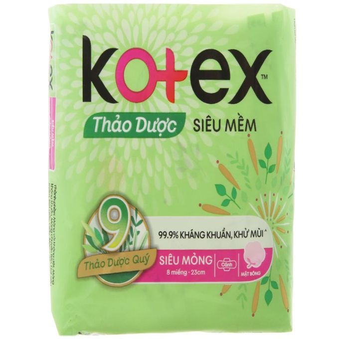 Super soft herbal Kotex tampons ultra-thin wings 8 pieces