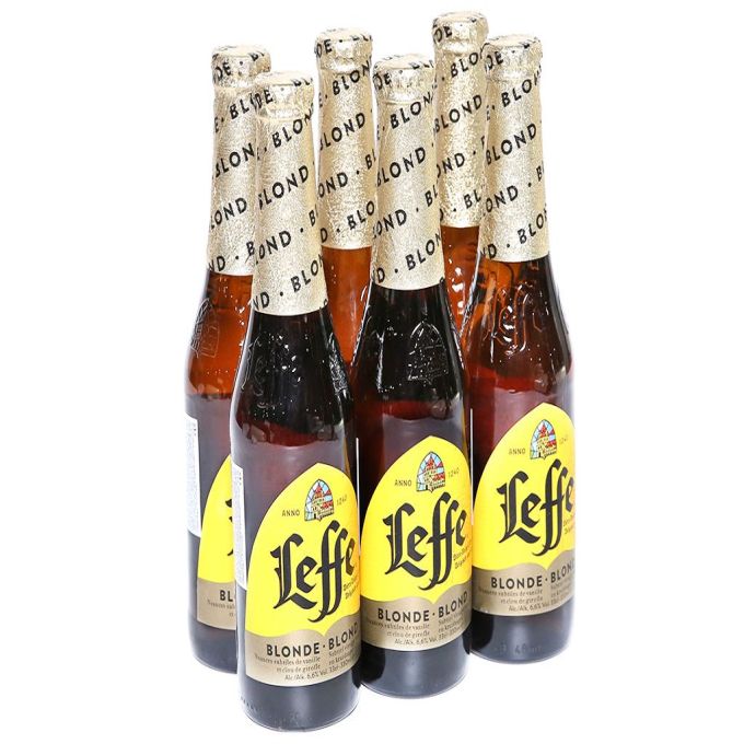 Leffe Blonde Blond Beer Glass Bottle
