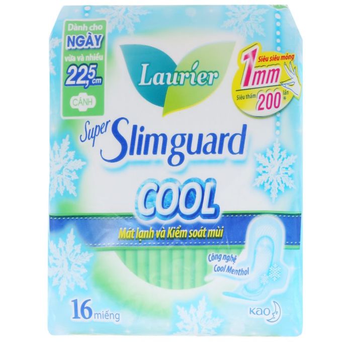 Laurier Super Slimguard Cool Tampons ultra-thin winged 16 pieces