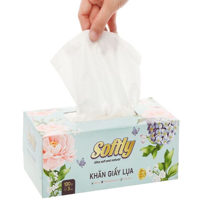 Softly Tissue Tissue Towel 3 Layers Box 100 Sheets