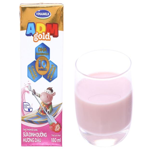 Vinamilk ADM Gold strawberry flavor nutritional milk 180ml